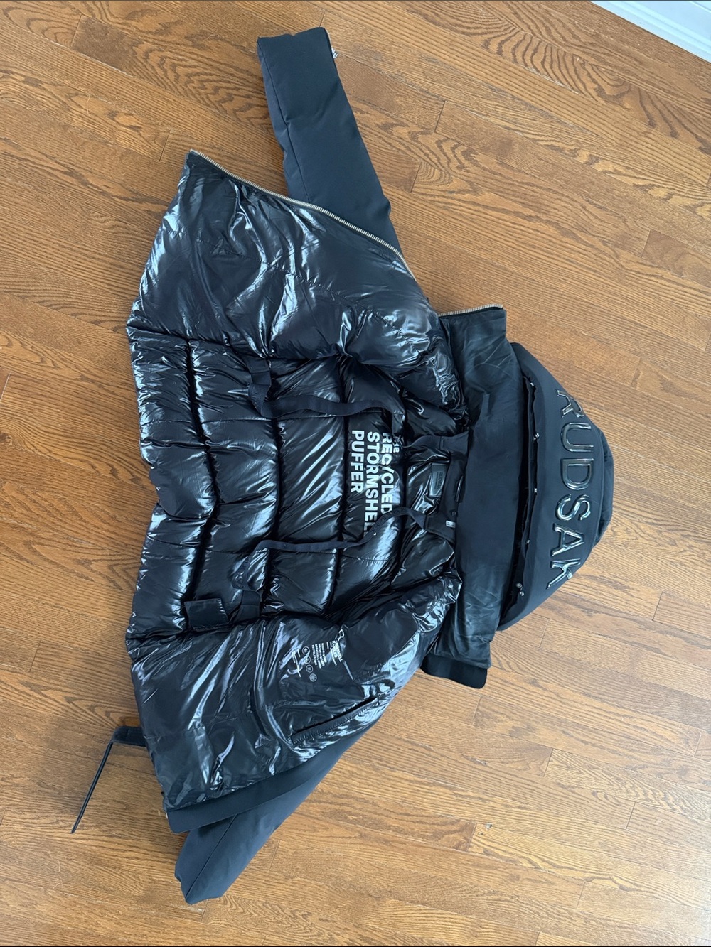 RUDSAK CAIRA Black Maxi Belted Down Puffer Jacket — Size Large - Picture 3 of 8